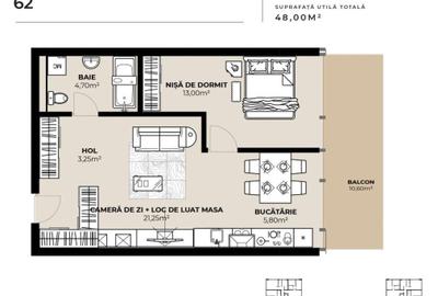 Apartament cu 2 camere în Dâmbul Rotund