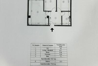 La cheie – Ap 3 camere, etaj 2, 72 mp + loc de parcare. Platou Galata - 8