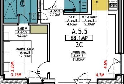Stațiunea Mamaia - Vânzare apartament cu 2 camere, 2 bai si terasa - 39
