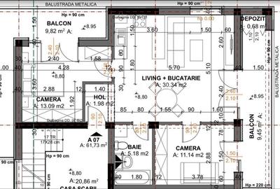 Apartament exclusivist cu panoramă superbă3 camere 2 balcoane. - 8