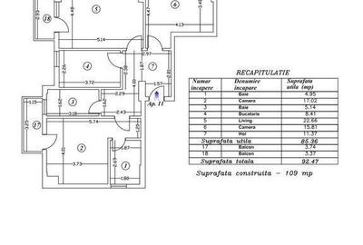 Apartament 3 camere ~ 2 Bai ~ 2 Balcoane ~ Etaj 4/6 - 10