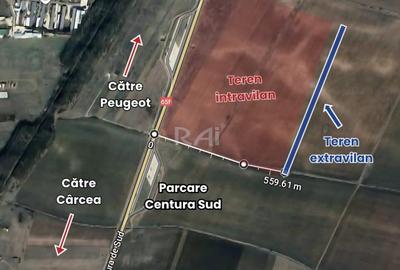 Vizionar: 17.000 mp langa intravilan-560 m de Centura Sud-3,4 EUR/mp! - 1