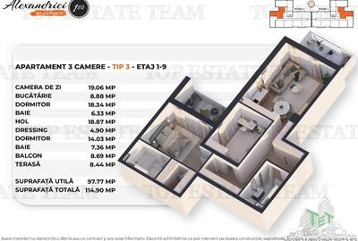 Apartament 3 Camere cu dressing, terasa si balcon, Zona Rahova - 1