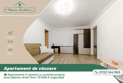 Apartament cu 2 camere semidecomandat, mobilat în Miorița
