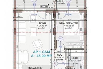 Apartament cu 2 camere semidecomandat, mobilat în Florești