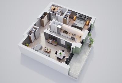 Apartament 2 camere cu incalzire in pardoseala si zone verzi - 12