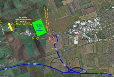 44.200mp Arad zona industriala deschidere 130m DN7 lângă depozit Lidl