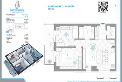 Adamant Towers | 3 camere | FINALIZAT - in curs de intabulare - 16