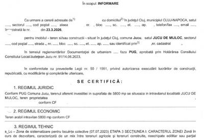 0% Comision - 5.800 mp pentru Dezvoltare Rezidentiala in Jucu - 6