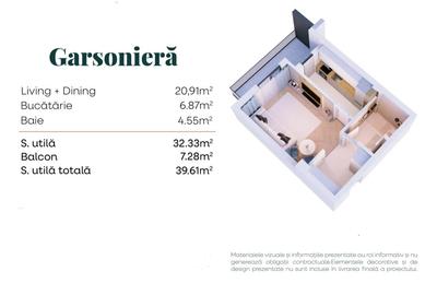 Garsoniera decomandată/40 mp/7 minute metrou Berceni/PISCINA INTERIOARA - 7