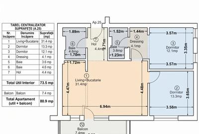 Apartament 3 camere 74mp | 0 comision | MTM Pipera | Mobilat Utilat - 3