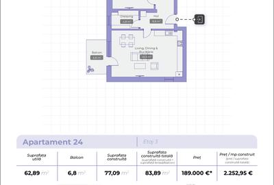 Apartament 3 Camere 70 MP Arqa Jolie Village Pipera - 6