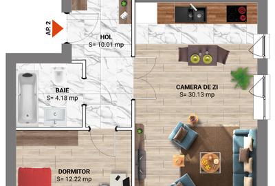 Apartament cu 3 camere decomandat în Nord