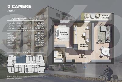 Apartament cu 2 camere decomandat în Berceni