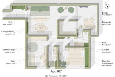 Apartament cu 3 camere si balcon in zona Calea Surii Mici din Sibiu - 13