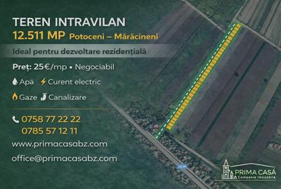 Teren intravilan 12.511 mp | Potoceni – Mărăcineni | Ideal pentru dezvoltare rez - 1
