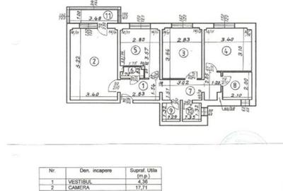 APARTAMENT 3 CAMERE 4/8  BL 1981 2 GRSANITARE CU GEAM  70 MP NECESITA AMENAJARE - 1