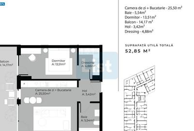 Apartament cu 2 camere semidecomandat în Sopor