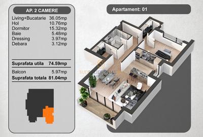 Apartament 2 camere, 81 mp, ansamblu rezidential premium, ultracentral - 5