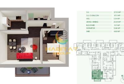 2 camere 67,5mp NOU decomandat Mihai Bravu etaj intermediar - 2