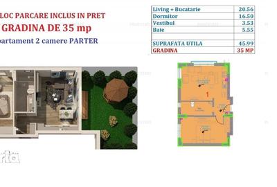 Oferta !!Apartament 2 camere parter cu gradina | strada Maramures | Finalizat - 1