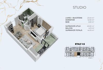 Apartament cu 2 camere semidecomandat în Berceni