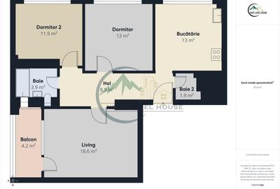 Apartament 3 camere, 2 bai, decomandat, etaj intermediar, str. Lt.Paius David - 15