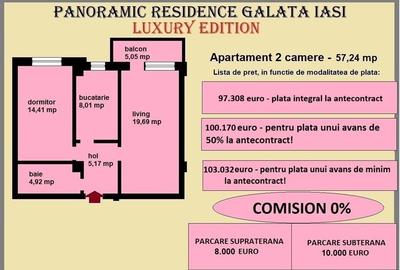 Apartament 2 camere de vanzare in Iasi, Galata, 57,24 mp, bloc nou - 2