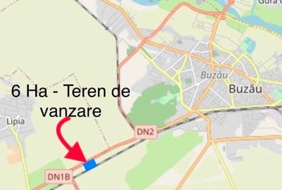 Teren de vânzare - Buzău - 6 Ha - intravilan - acces  A7 și E85 - 2