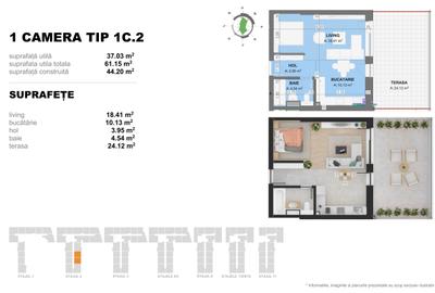 Garsoniera TIP 1C2 in Complex Doi Cocosi Residence - 2