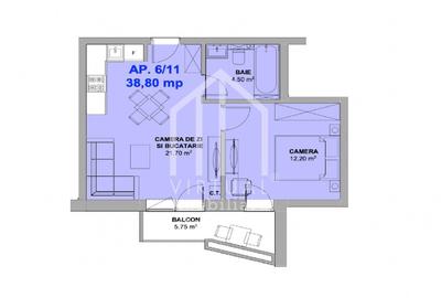 Apartament 2 camere, 40 mp si balcon - la cheie - 5