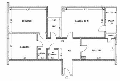 Ultracentral Tomis Mall 3 camere decomandat etaj 3/7 - 14