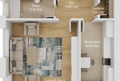 Garsonieră decomandată în Avantgarden