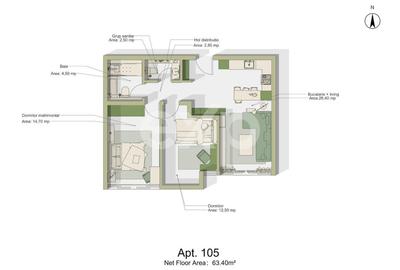 Apartament 3 camere | 63,40 mp | Intabulat | Predare la cheie | Sibbiu - 4