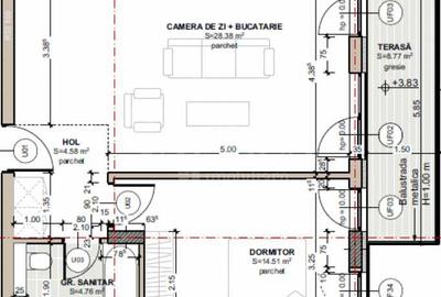 Apartament cu 2 camere semidecomandat în Florești
