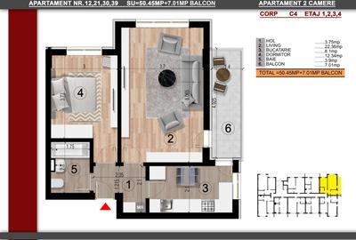 Apartament cu 2 camere decomandat în Berceni