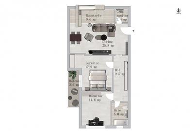 Apartament Spatios de 3 Camere - 90mp | Green Garden - 3