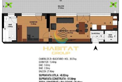 2 camere Timpuri Noi cu 2 bai si terasa de 27 mp - 8