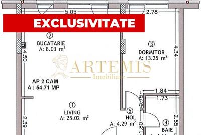 OPORTUNITATE! Apartament de 2 camere, finisat Ultra Lux, 54,7 mp., zona Eroilor