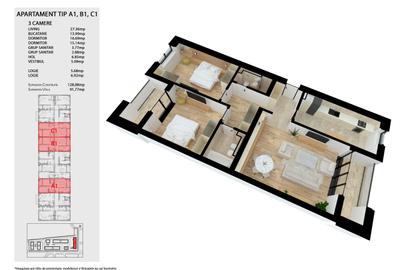 GHENCEA 87A-3 CAMERE +LOC PARCARE/192.000E+TVA - 2