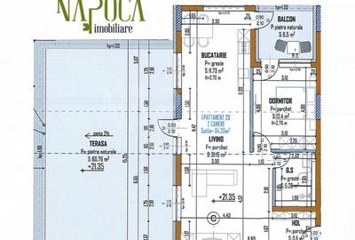 Apartament cu 2 camere semidecomandat în Între Lacuri