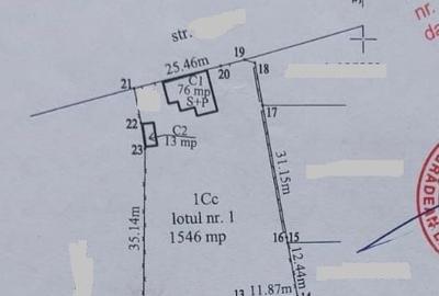 Teren intravilan de 1560 mp, front de 26 m, cu casa S+P, in Grigorescu - 3