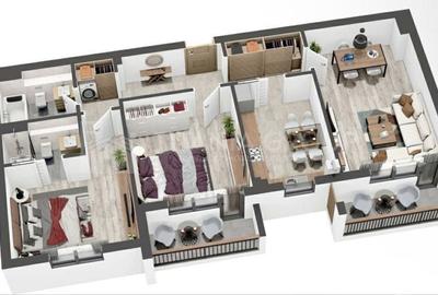 Apartament 3 camere, decomandat, 80 mp utili + 2 terase - Zona Coresi - 8
