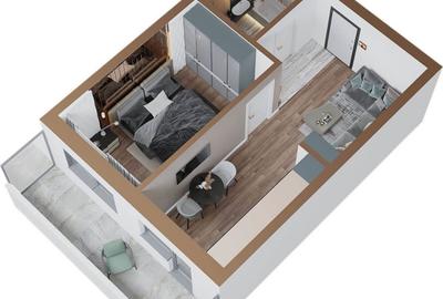 Apartament 1 camera Etaj 1 Comision 0% - 7