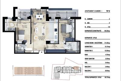 Apartament cu 3 camere decomandat în Doamna Ghica