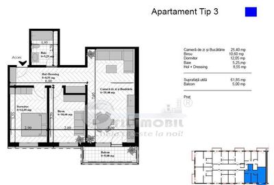Apartament cu 3 camere decomandat în Bucium