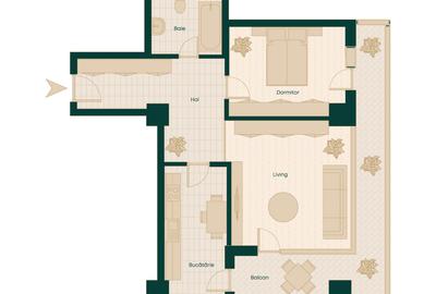 Apartament 2 camere decomandat, 76 mp, FINALIZAT, bloc NOU in oras - Podu Ros - 1