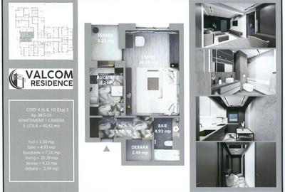 Valcom Residence Bartolomeu, Garsoniera, terasa 4.23, Comision 0% - 7
