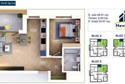 NOVA MEHALA, APARTAMENTE Tip 2C F3 / 3 - 2