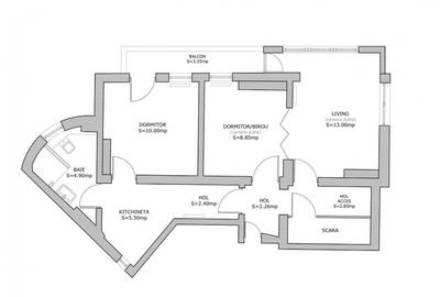 3 camere – Piața Victoriei, etaj 3/3, 50 mp, prima închiriere, 10 min metrou - 8